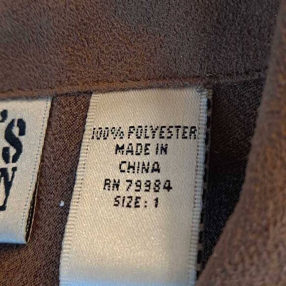 Chicos Women's Shirt Jacket Brown Waist Length Buttons Pockets Collar XL - Picture 7 of 8